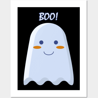 Boo! A cute little Ghost Posters and Art